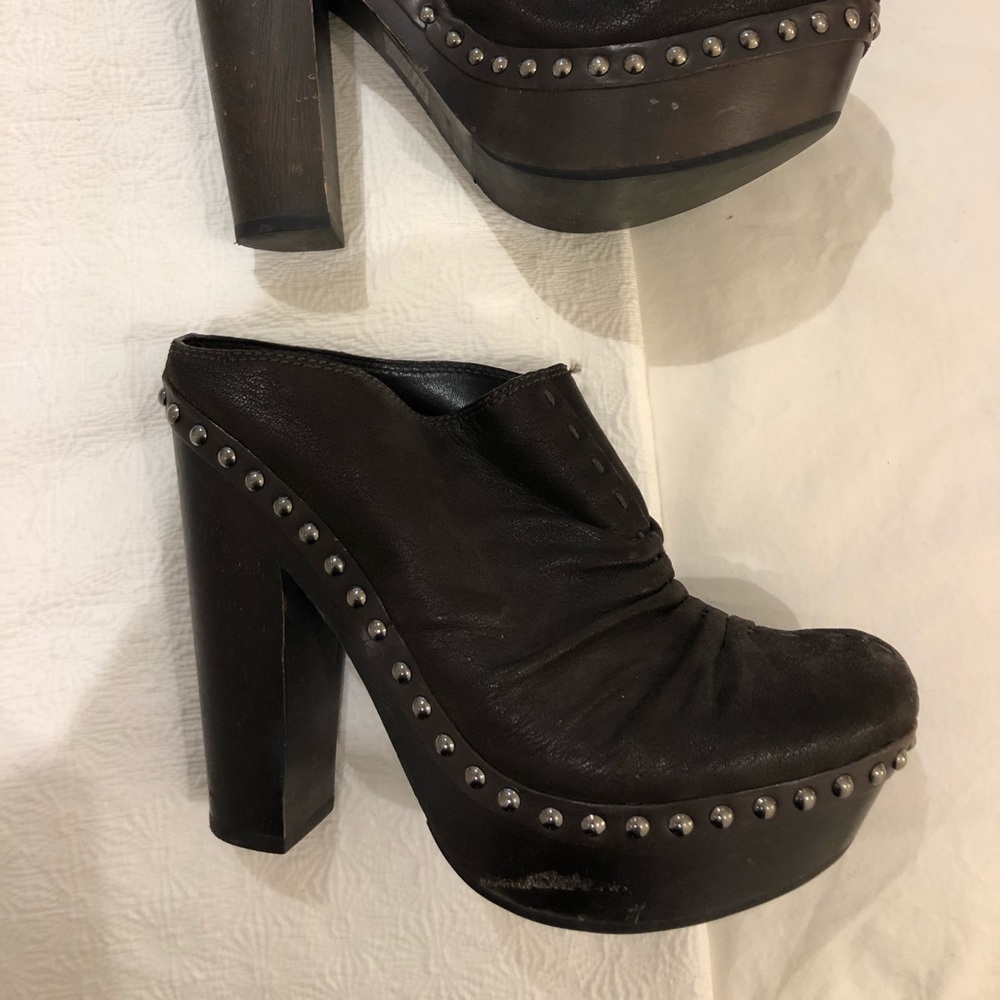 Platform Miu Miu shoes, brown leather